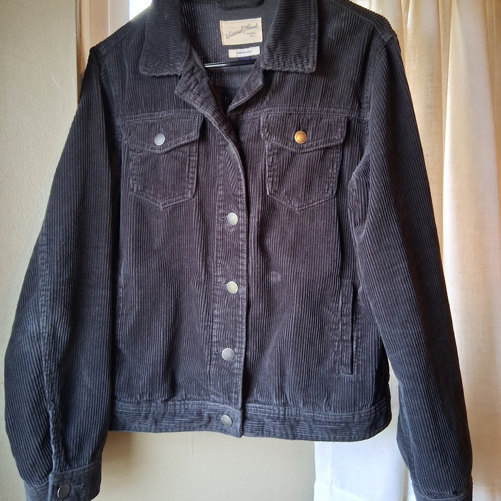 Women's Universal Thread Dark Gray Corduroy Jacket